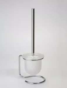 SAPHO X-ROUND E WC štětka na postavení, mléčné sklo, chrom XR302