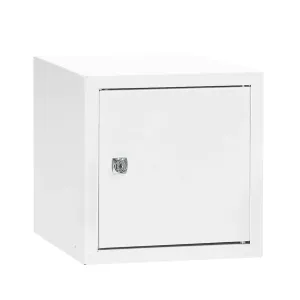 Box na osobní věci CUBE, uzamykatelný, 270x270x350 mm, bílá/bílé dveře