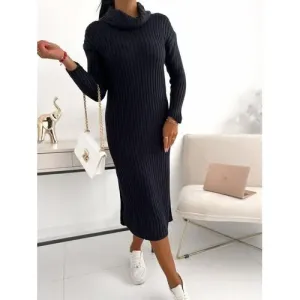 Dlhé pletené rolákové šaty NEVYNA veľkosť: one size #5544036