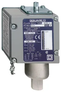 Telemecanique Sensors Acw5M119012 Pressure Switch, Spst-Co, 6.2Bar, Panel
