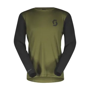 SCOTT Cyklistický dres s dlouhým rukávem letní - TRAIL VERTIC LS - zelená/černá L
