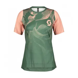 SCOTT Cyklistický dres s krátkým rukávem - TRAIL VERTIC LADY - zelená/růžová XS