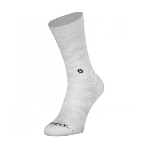 SCOTT Cyklistické ponožky klasické - TRAIL CAMO CREW - šedá/bílá 39-41 #6140309
