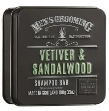 Scottish Fine Soaps Vetiver and Sandalwood tuhý šampon v plechu 100g