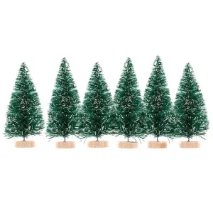 Vánoční ozdobné mini stromky 6 kusů (vánoční dekorace)