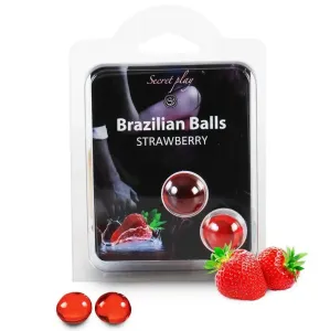 Olej masážní BRAZILIAN 2 BALLS SET strawberry