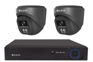 Securia Pro kamerový systém NVR2CHV4S-B DOME smart, černý Pevný disk: 2TB