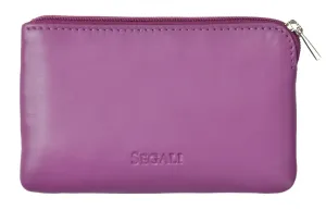 SEGALI Kožená mini peněženka-klíčenka 7289 fuchsia