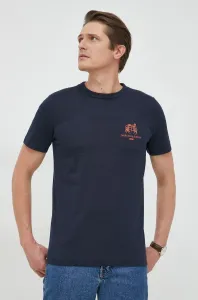 Bavlněné tričko Selected Homme tmavomodrá barva, s potiskem #4292184