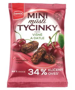 SEMIX Mini Müsli tyčinky s višněmi bez lepku 70 g