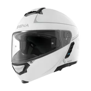 Moto přilba SENA Impulse s integrovaným Mesh headsetem Shine White  lesklá bílá  M (57-58)