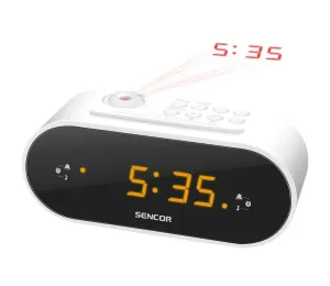 Sencor Sencor - Radiobudík s LED displejem a projektorem 5W/230V bílá