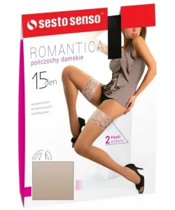 Sesto Senso Romantica 15 DEN Punčochy, 3/4, Bianco