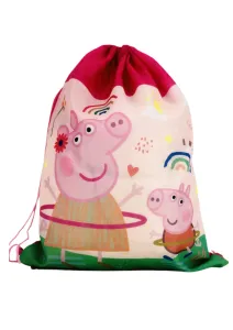Setino Dětský stahovací batoh - Peppa Pig (růžovo-zelené)