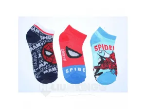 Setino Kotníkové ponožky - Spiderman, červené 3 ks Velikost ponožek: 27-30