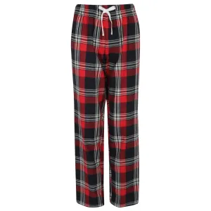 SF (Skinnifit) Dámské flanelové pyžamové kalhoty - Červená / tmavě modrá | XXS