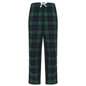 SF (Skinnifit) Dětské flanelové pyžamové kalhoty - Tmavě modrá / zelená | 9-10 let #3799046
