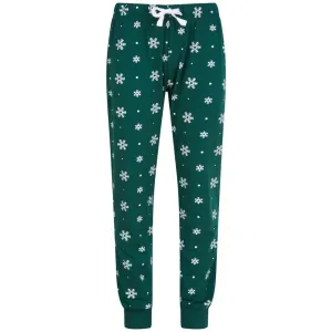 SF (Skinnifit) Dětské pyžamové kalhoty se vzorem - Tmavě zelená / bílá | 7-8 let