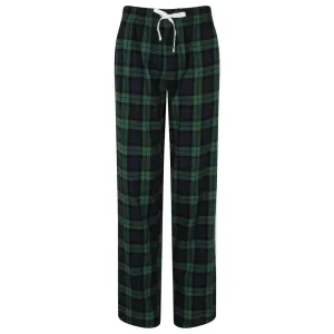 SF (Skinnifit) Dámské flanelové pyžamové kalhoty - Tmavě modrá / zelená | L