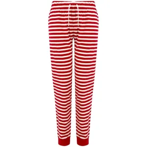 SF (Skinnifit) Dámské pyžamové kalhoty se vzorem - Šedý melír / bílá | L