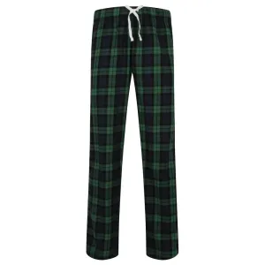 SF (Skinnifit) Pánské flanelové pyžamové kalhoty - Tmavě modrá / zelená | XL