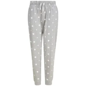 SF (Skinnifit) Pánské pyžamové kalhoty se vzorem - Šedý melír / bílá | XXXL