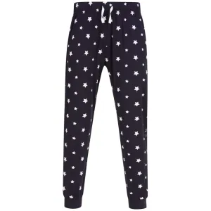 SF (Skinnifit) Pánské pyžamové kalhoty se vzorem - Tmavě modrá / bílá | S