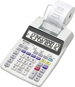 Sharp EL-1750V stolní kalkulačka s tiskárnou bílá Displej (počet míst): 12 na baterii, napájení ze sítě (výběrově) (š x v x h) 230 x 52 x 230 mm