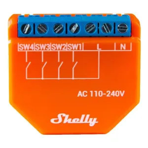 Shelly i4 Plus, modul 4 digitálních vstupů, WiFi a Bluetooth