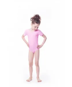 Shepa Gymnastický dres Body lycra (B9) krátký rukáv, 146, růžová