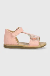 Dětské kožené sandály Shoo Pom růžová barva