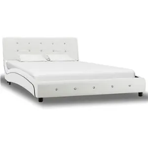 Rám postele bílý umělá kůže 120x200 cm