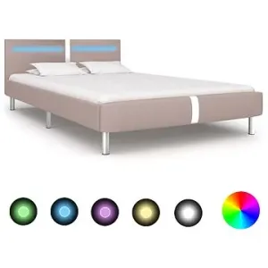 Rám postele s LED cappuccino umělá kůže 120x200 cm