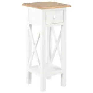 Odkládací stolek bílý 27x27x65,5 cm dřevo
