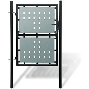 Černá jednokřídlá plotová branka 100 × 175 cm