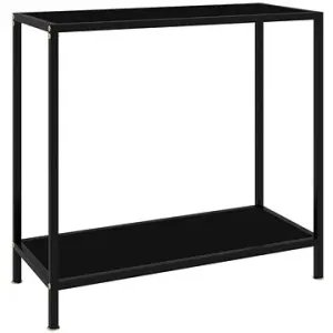 Konzolový stolek černý 80 × 35 × 75 cm tvrzené sklo