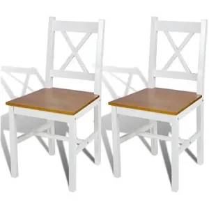 Jídelní židle 2 ks bílé borové dřevo #5877074