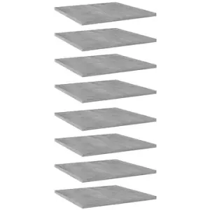 Přídavné police 8 ks betonově šedé 40 x 40 x 1,5 cm dřevotříska 805179