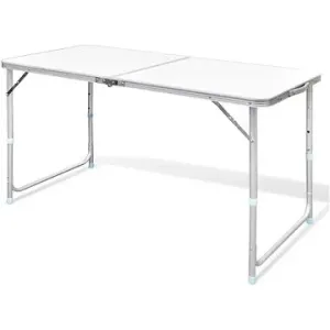 Skládací kempingový stůl s nastavitelnou výškou, hliníkový 120 x 60 cm