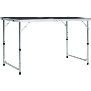 Skládací kempingový stůl šedý hliník 120 x 60 cm