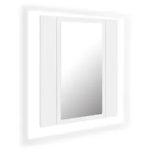 Shumee LED koupelnová skříňka se zrcadlem bílá 40 × 12 × 45 cm, akryl