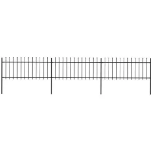 Zahradní plot s hroty ocelový 5,1×0,8 m černý 277604