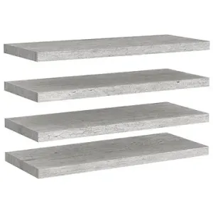 Shumee plovoucí nástěnné 4 ks betonově šedé 80×23,5×3,8 cm MDF, 326602