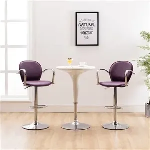 Barové stoličky s područkami 2 ks fialové umělá kůže