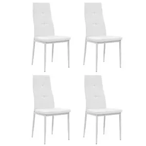 Jídelní židle 4 ks bílé umělá kůže #5871220