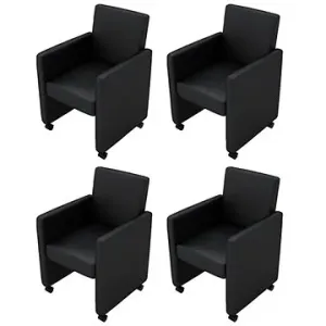 Jídelní židle 4 ks černé umělá kůže #5877191