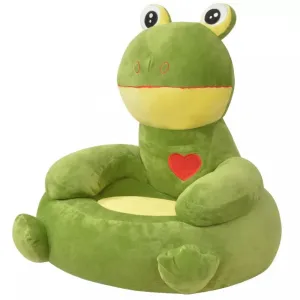 Plyšové dětské křeslo žába zelená