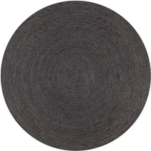 Ručně vyrobený koberec z juty kulatý 90 cm tmavě šedý
