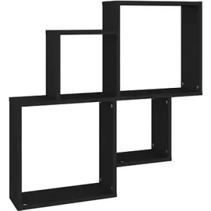 Shumee nástěnná krychlová černá 80×15×78,5 cm dřevotříska, 807260