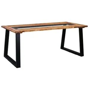 Jídelní stůl 180x90x75 cm masivní akáciové dřevo a sklo 288067